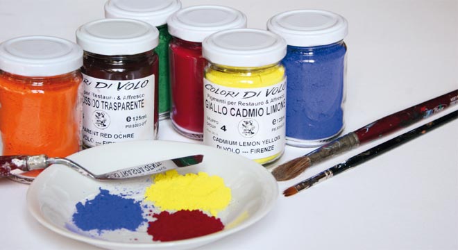 pigmenti puri in polvere per restauro